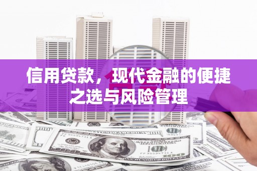 滑县信用贷款，现代金融的便捷之选与风险管理