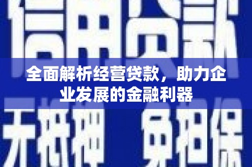 滑县全面解析经营贷款，助力企业发展的金融利器