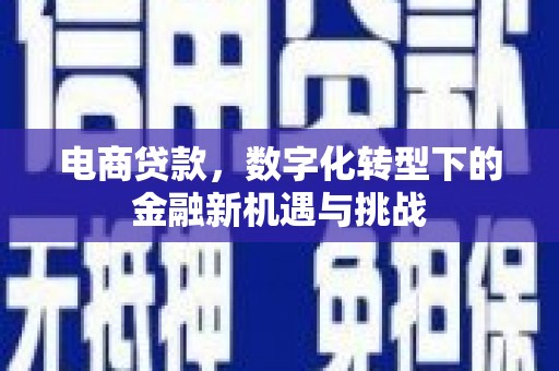 滑县电商贷款，数字化转型下的金融新机遇与挑战
