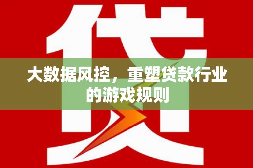 滑县大数据风控，重塑贷款行业的游戏规则