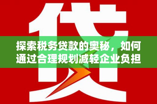 滑县探索税务贷款的奥秘，如何通过合理规划减轻企业负担