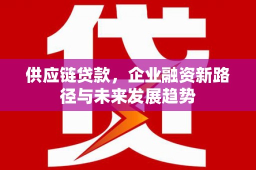 滑县供应链贷款，企业融资新路径与未来发展趋势