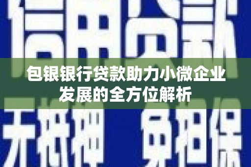 滑县包银银行贷款助力小微企业发展的全方位解析