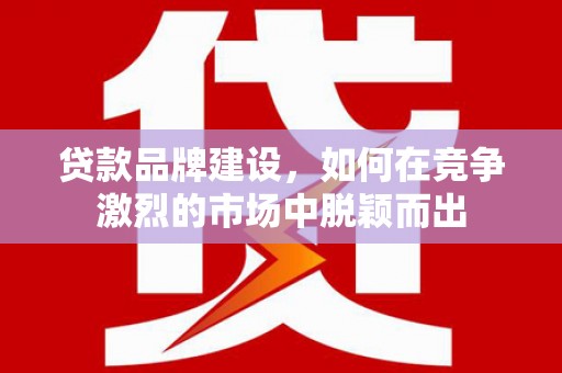 滑县贷款品牌建设，如何在竞争激烈的市场中脱颖而出