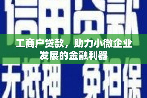 滑县工商户贷款，助力小微企业发展的金融利器