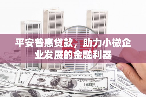 滑县平安普惠贷款，助力小微企业发展的金融利器
