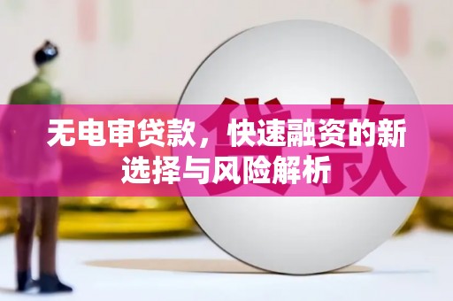 滑县无电审贷款，快速融资的新选择与风险解析