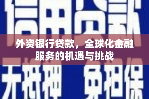 滑县外资银行贷款，全球化金融服务的机遇与挑战