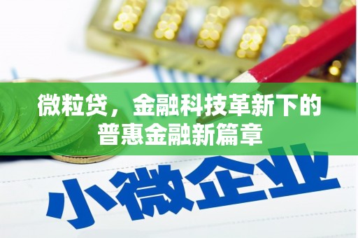 滑县微粒贷，金融科技革新下的普惠金融新篇章