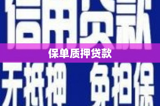 滑县保单质押贷款